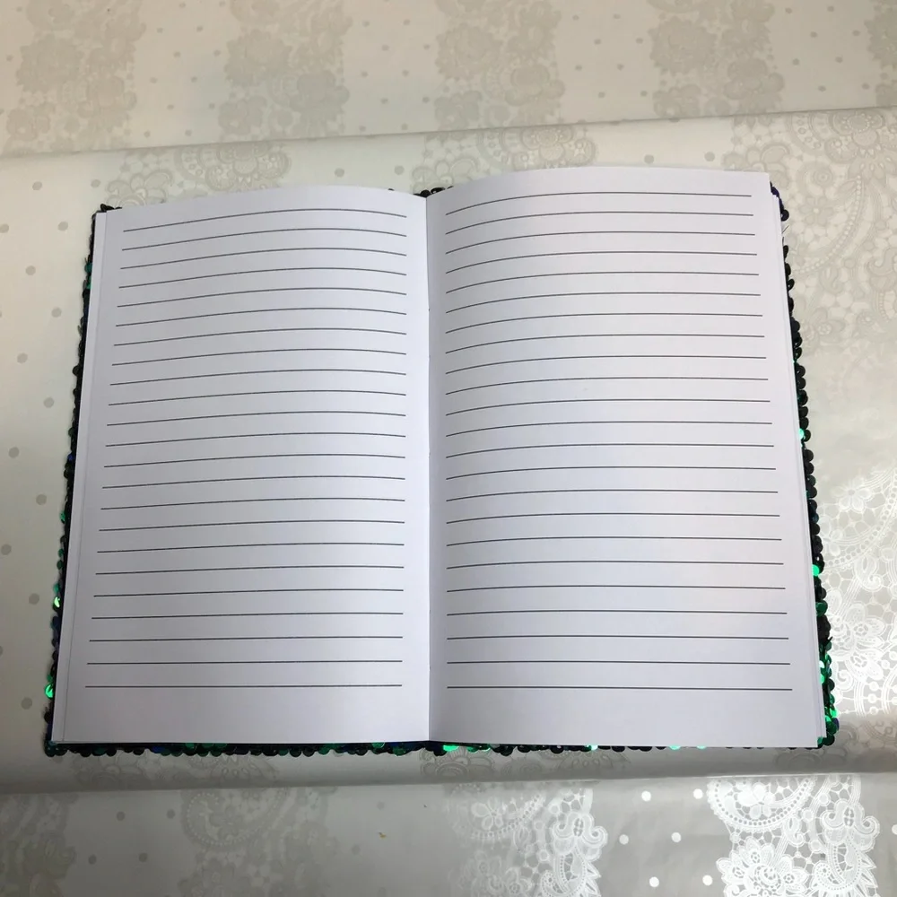 Journal Sequins Changing Color Green Black Glitter